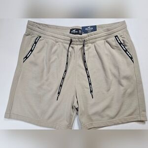 Hollister Shorts Mens XXL Tan Athletic Joggers Adjustable Waist Y2K Preppy Style